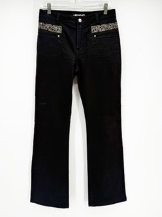 Votre Nom Denim - Y2K Votre Nom Black Rhinestone Low Rise Flare Jeans4/36